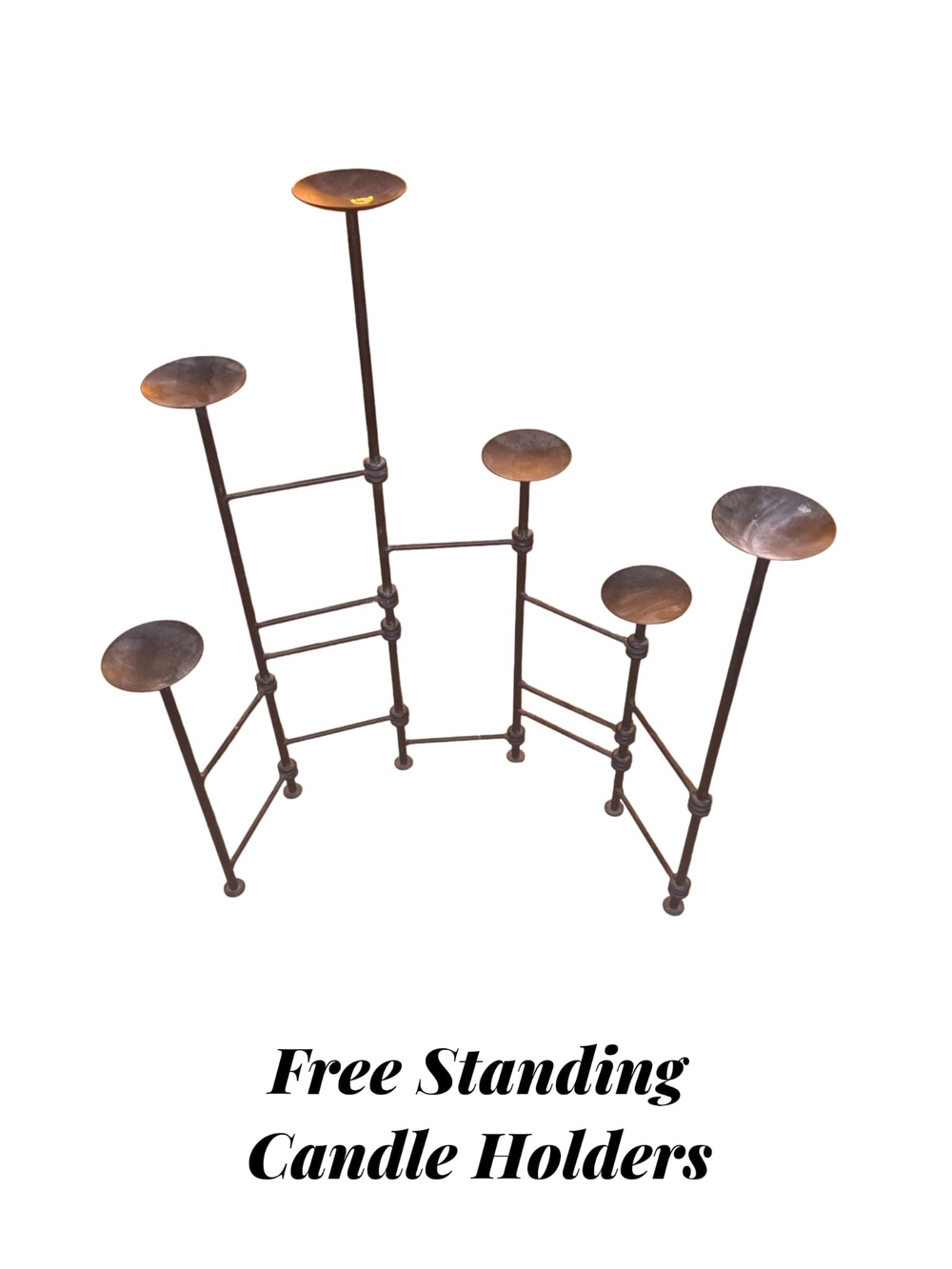 Free Standing Metal Candle Holder Set - Brown